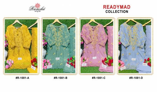 R 1081 By Ramsha Readymade Pakistani Suits Catalog